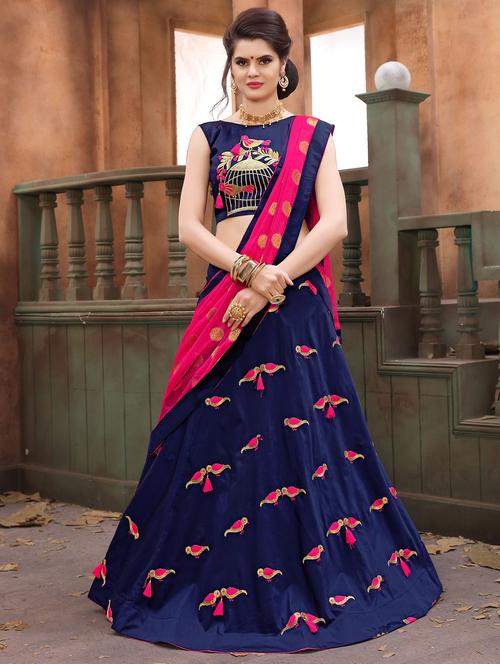 embroidered flared lehenga - 15585394 - Very Small Image - 1