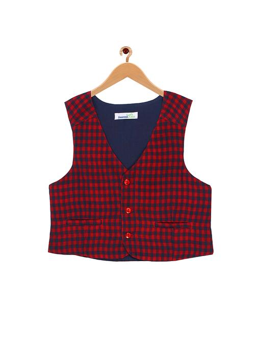 red cotton waistcoat - 15586000 - Very Small Image - 1