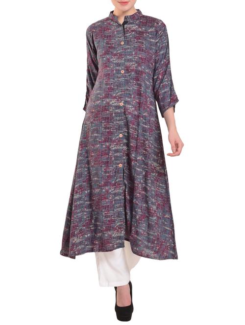 a-line printed kurta - 15586309 - Very Small Image - 1