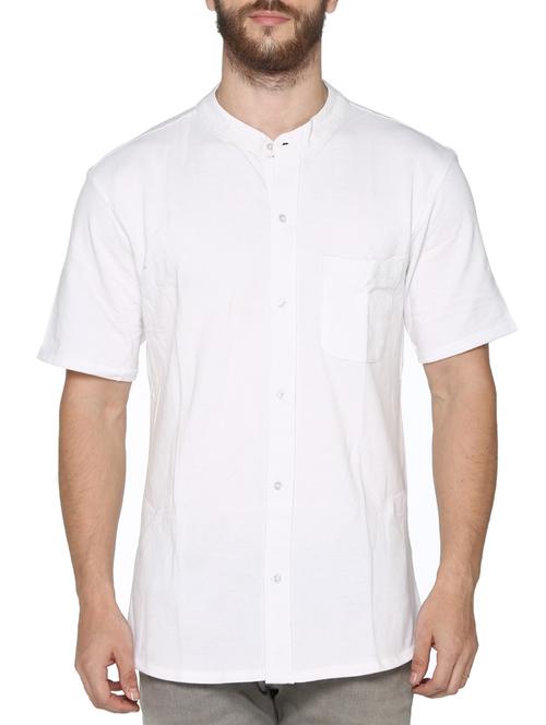 white cotton blend casual shirt - 15586356 - Very Small Image - 1