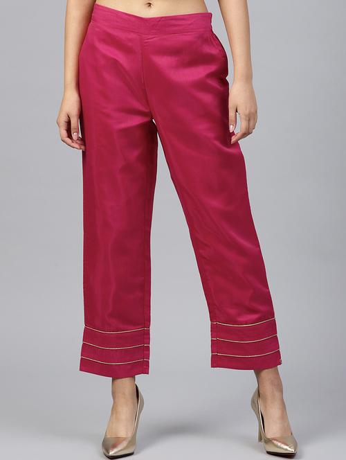 Gota patti work solid straight pant - 15586810 - Very Small Image - 1