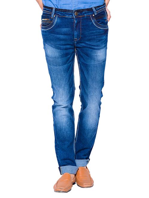 blue cotton blend washed jeans - 15588387 - Very Small Image - 1