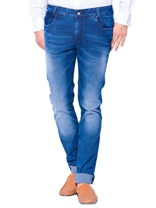 blue cotton blend washed jeans - 15588441 - Very Small Image - 1