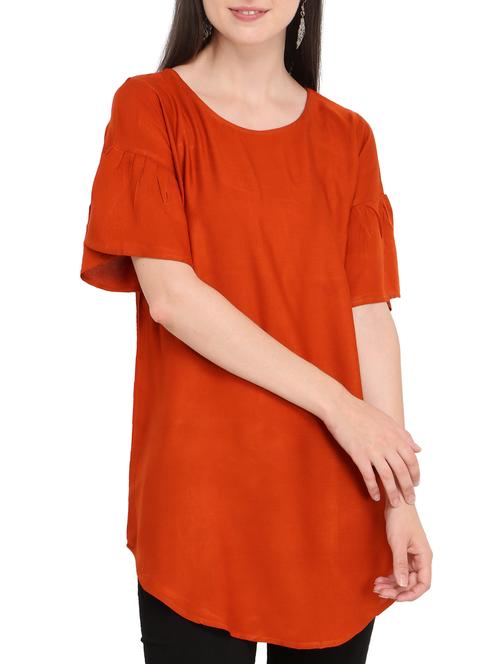 round neck bell sleeved tunic - 15590272 - Very Small Image - 1