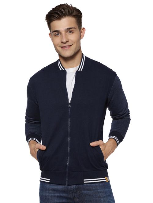 blue solid bomber jacket - 15590324 - Very Small Image - 1