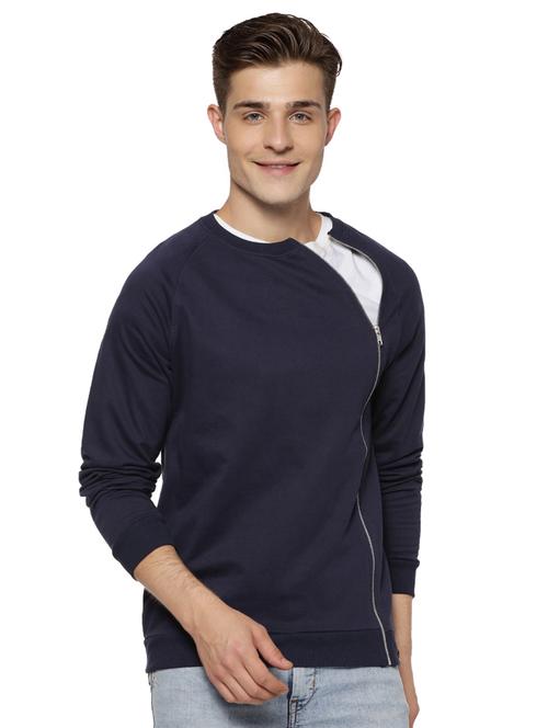 navy blue solid casual jacket - 15590326 - Very Small Image - 1