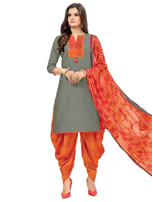 solid unstitched patiyala suit - 15590856 - Very Small Image - 1