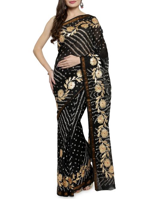 gota patti bandhani saree with blouse - 15590976 - Very Small Image - 1