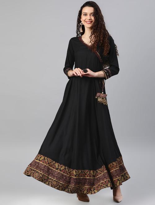 angrakha fringes long ethnic dress - 15591051 - Very Small Image - 1
