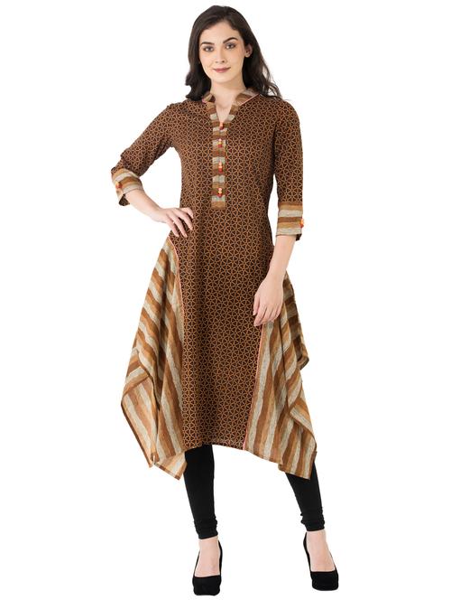 asymmetric printed kurta - 15591561 - Very Small Image - 1