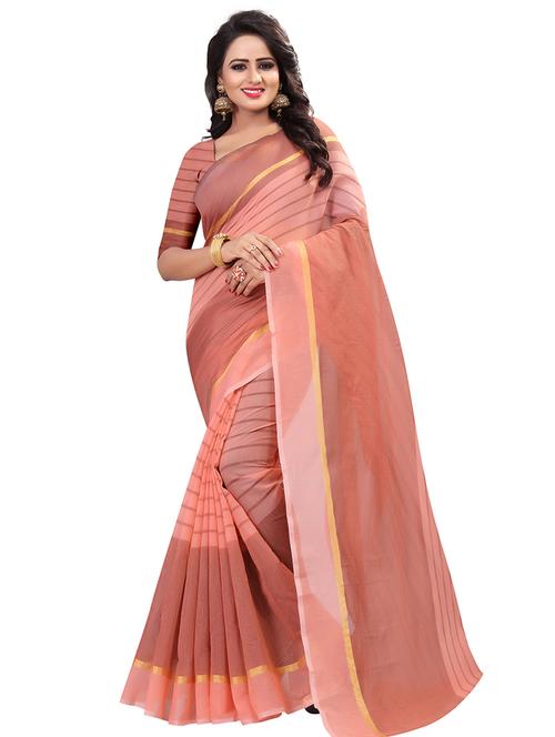 stripes kota cotton saree with blouse - 15604217 - Very Small Image - 1