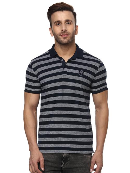 navy blue cotton polo t-shirt - 15605276 - Very Small Image - 1