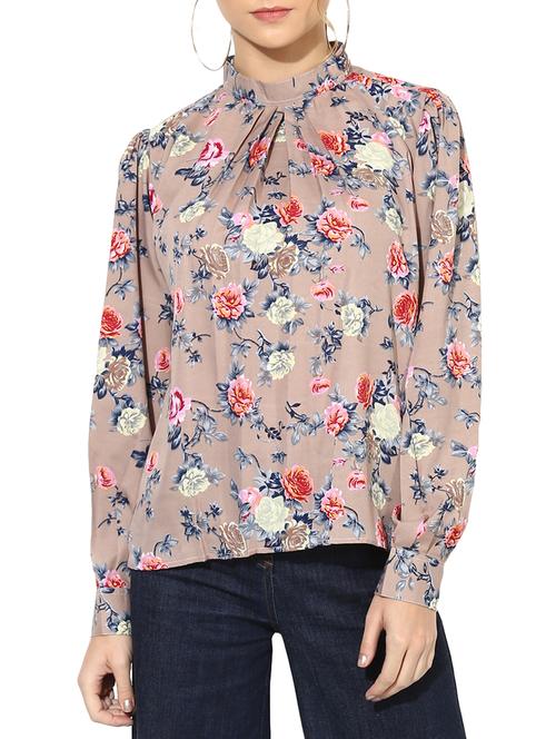 pleat detail floral top - 15605841 - Very Small Image - 1