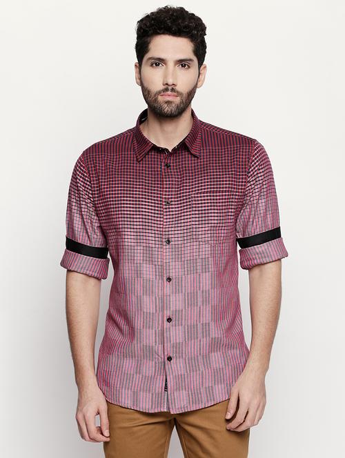 red cotton casual shirt - 15606422 - Very Small Image - 1