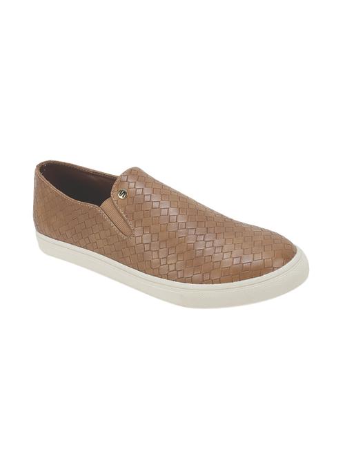 brown leatherette casual slip ons - 15606495 - Very Small Image - 1