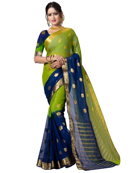 floral zari motif woven saree - 15606704 - Very Small Image - 1
