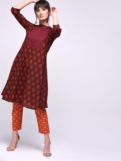 printed a-line kurta - 15607013 - Very Small Image - 1