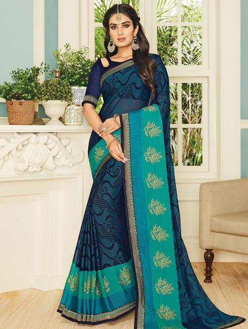 paisley printed saree with blouse - 15607222 - Very Small Image - 1