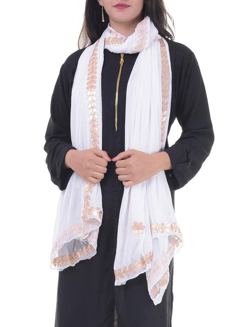 foli printed zari embroidered dupatta - 15607588 - Very Small Image - 1