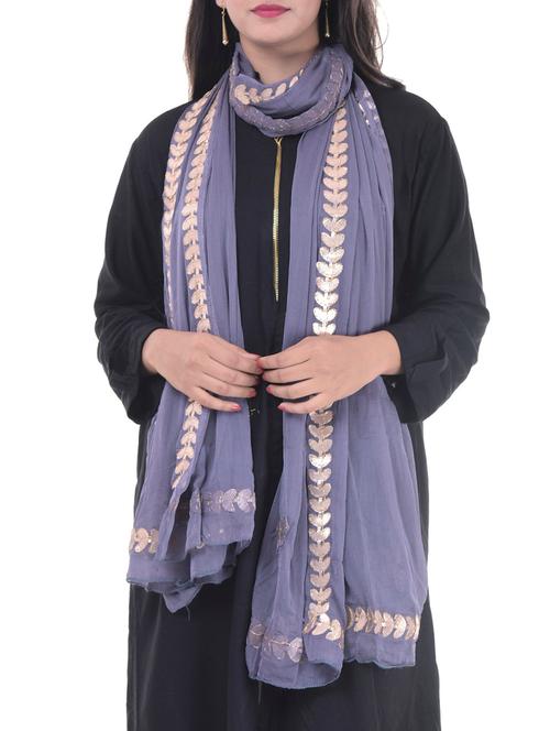 gota work solid dupatta - 15607590 - Very Small Image - 1