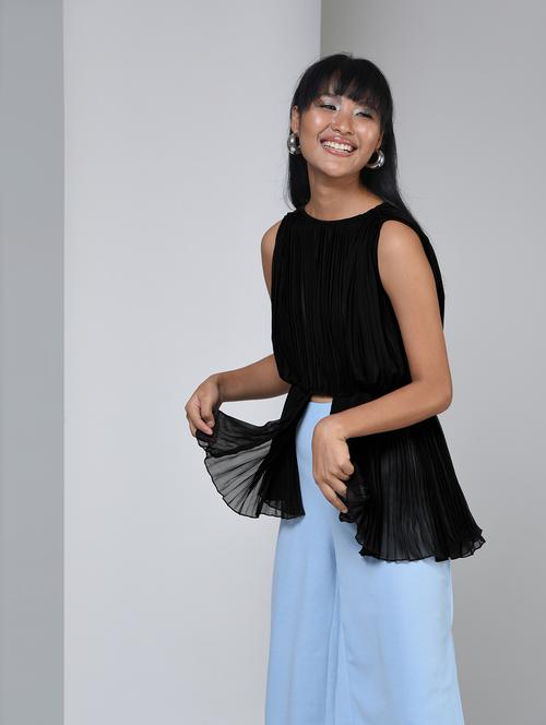 accordion pleat front slit top - 15608851 - Very Small Image - 1