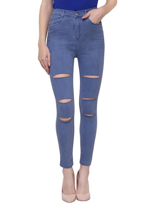 high waist distressed jeans - 15609079 - Very Small Image - 1