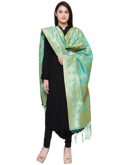 chanderi banarasi dupatta - 15609182 - Very Small Image - 1