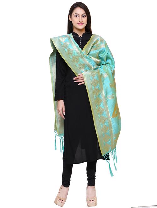 chanderi banarasi dupatta - 15609199 - Very Small Image - 1