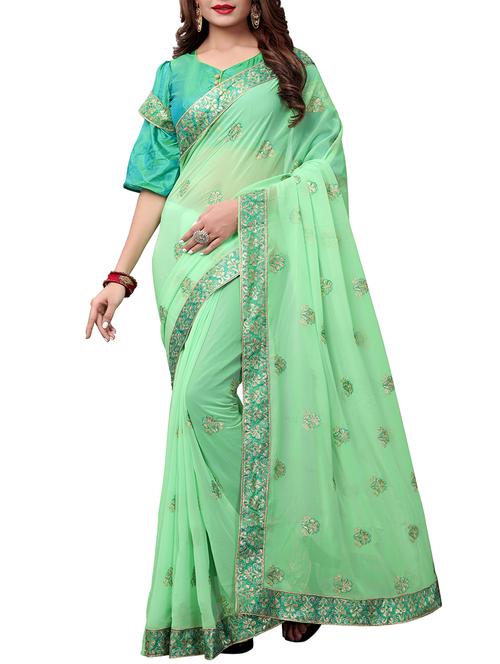 floral embroidered saree - 15611730 - Very Small Image - 1