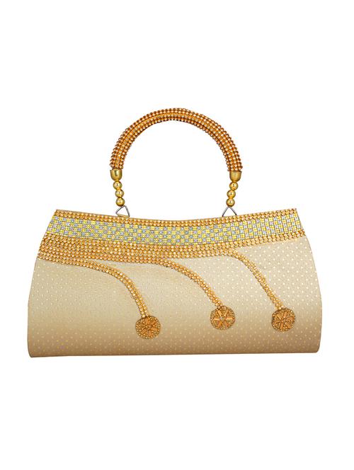 gold leatherette (pu) handbag - 15611862 - Very Small Image - 1