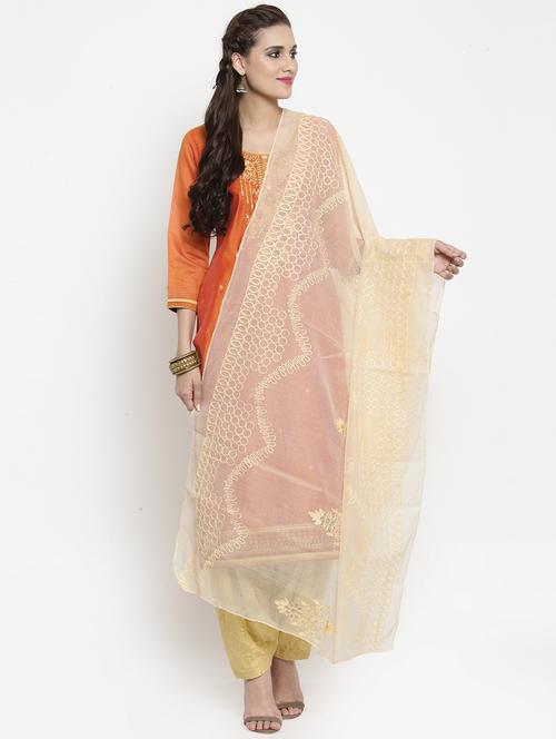 embroidered chanderi dupatta - 15612342 - Very Small Image - 1