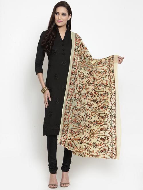 phulkari embroidered dupatta - 15612380 - Very Small Image - 1