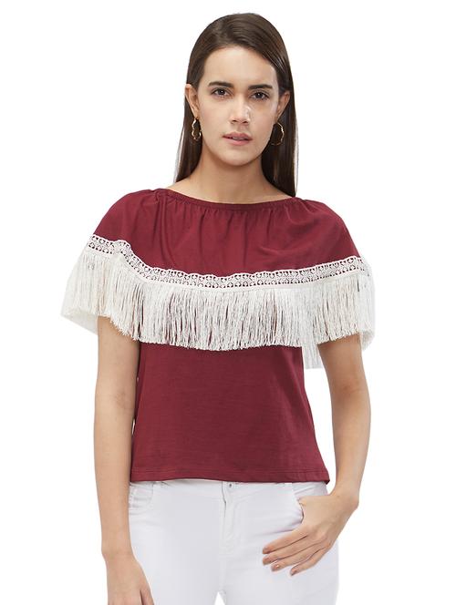 fringed lace detail top - 15612762 - Very Small Image - 1