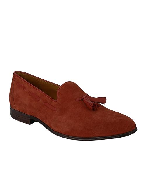 red suede tassel slipons - 15613176 - Very Small Image - 1