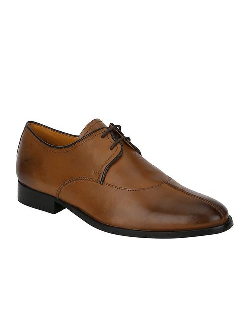 tan leather lace-up derbys - 15613342 - Very Small Image - 1