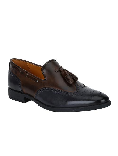 brown leather tassel slip ons - 15613351 - Very Small Image - 1