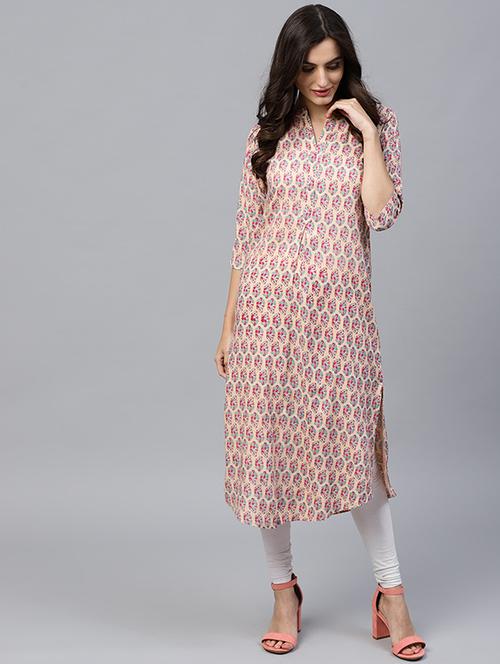 printed straight kurta - 15614291 - Very Small Image - 1