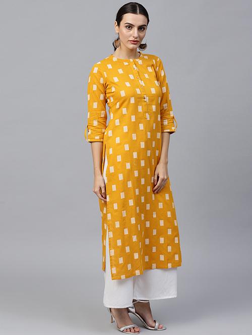printed straight kurta - 15614305 - Very Small Image - 1