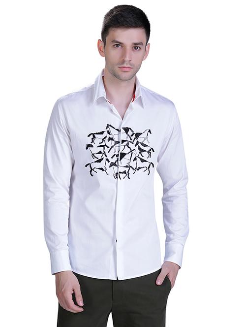 white cotton casual shirt - 15614318 - Very Small Image - 1