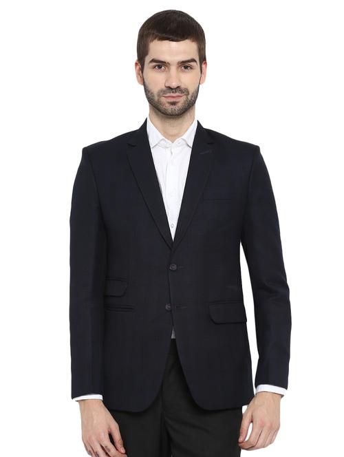 navy blue polyester single breasted blazer - 15615621 - Very Small Image - 1