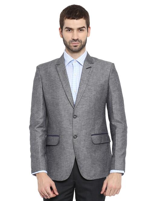 grey polyester single breasted blazer - 15615627 - Very Small Image - 1