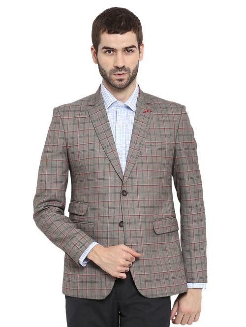 grey polyester single breasted blazer - 15615632 - Very Small Image - 1