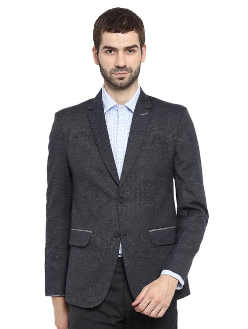 navy blue polyester single breasted blazer - 15615633 - Very Small Image - 1