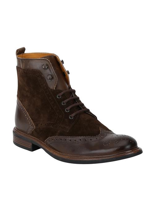 brown leather high ankle boots - 15616493 - Very Small Image - 1