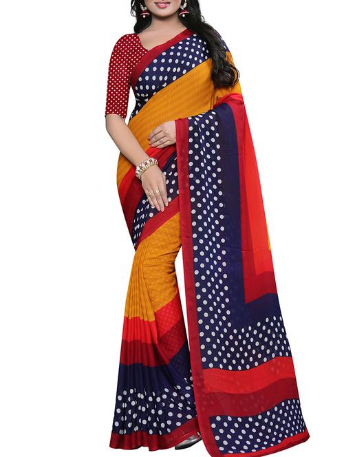 polka dots printed saree - 15616676 - Very Small Image - 1