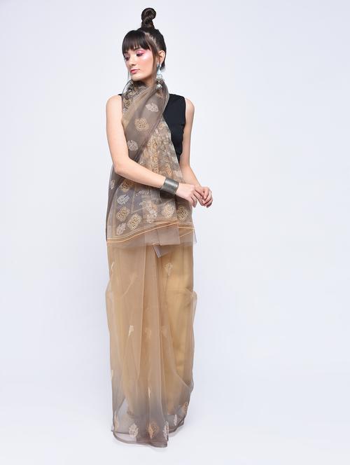 contrast border kota doria saree - 15619418 - Very Small Image - 1