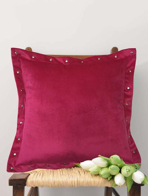 smooth fuchsia velvet cushion covers with some metallic oomph (single pc, 16 - 15619776 - Very Small Image - 1