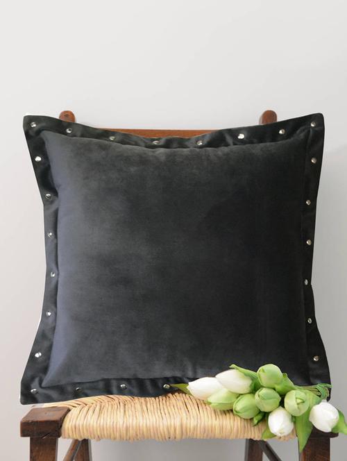 smooth dark grey velvet cushion covers with some metallic oomph (single pc, 16 - 15619784 - Very Small Image - 1