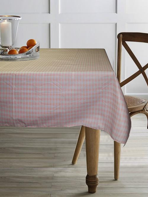 pink monochecks peva table cloth with smooth flannel table cloth backing (60 x 90 - 15619803 - Very Small Image - 1