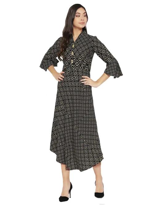 bell sleeved asymmetric dress - 15619838 - Very Small Image - 1